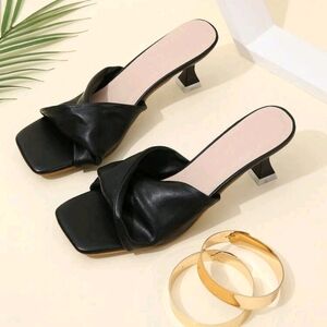 Elegant Black Women's Heeled Sandals